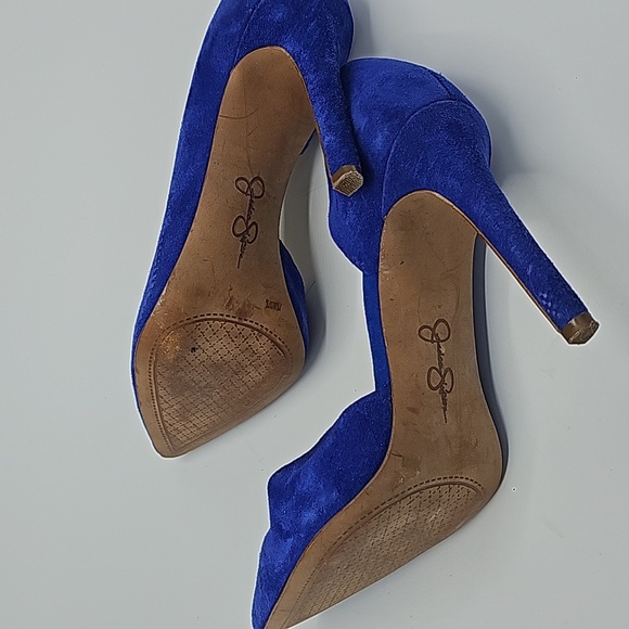 Jessica Simpson blue suede heels - Picture 5 of 6